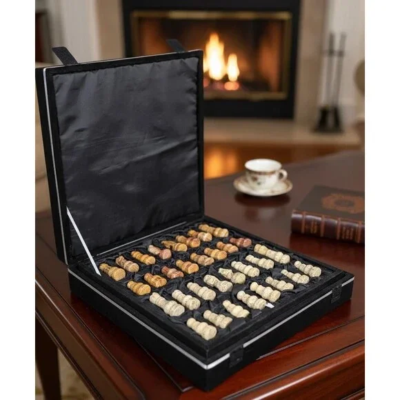 Handmade Marble Chess Set Brown chess Board & Pieces storage box Christmas gift - Picture 12 of 16